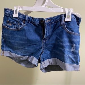 Denim Shorts size 7/28, slightly distressed